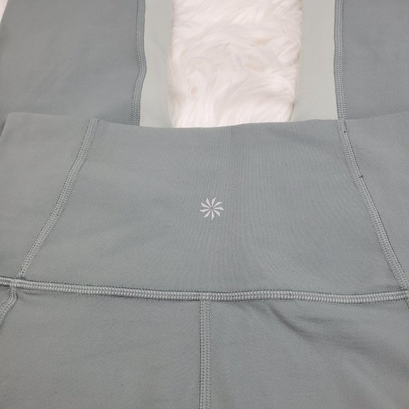 NWOT Athleta Green Colorblock Salutation Leggings - Picture 6 of 7